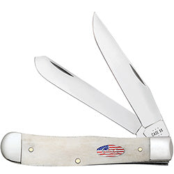 Smooth Natural Bone Stars and Stripes Shield Trapper 14090